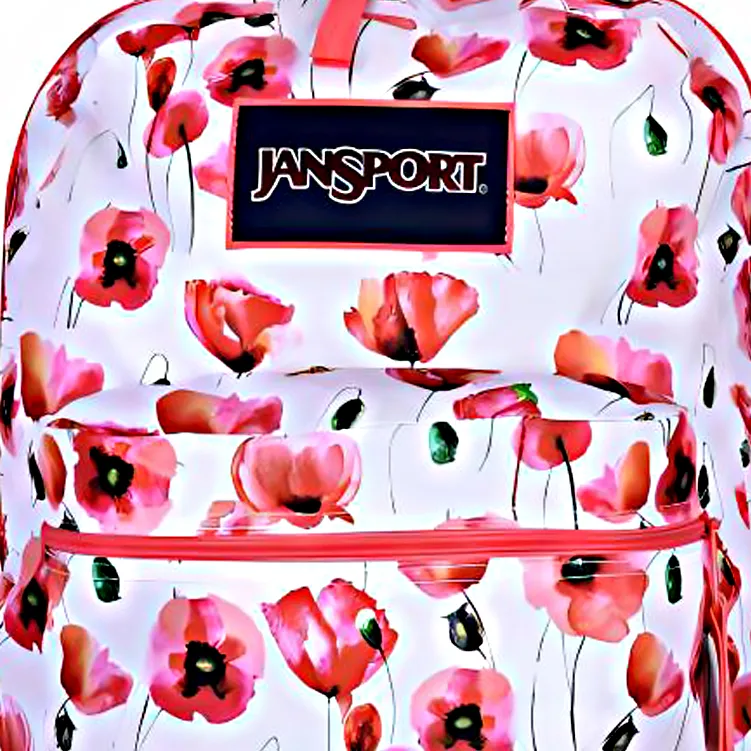 JanSport Polyester Backpack Medium Size Women's Innocent Pink Blossom-4