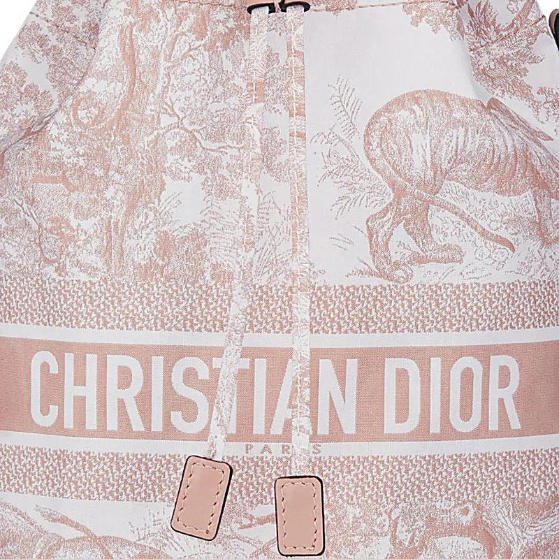DIOR Travel Fabric Clutch Women's Pink-4