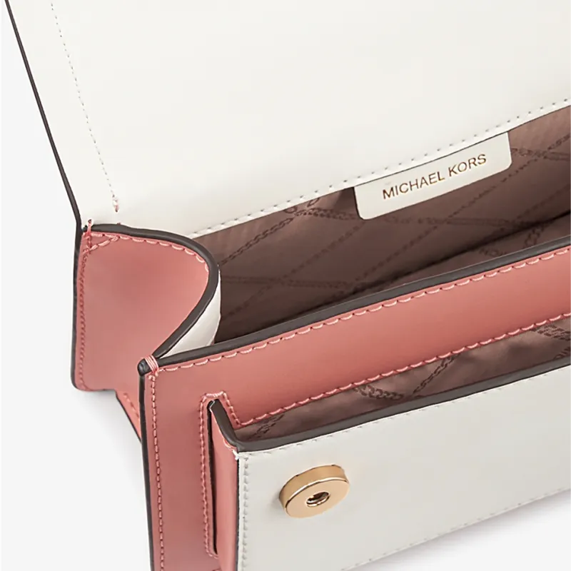 MICHAEL KORS Heather Cow Leather Crossbody Bag, Shoulder Bag Mini Women's Rose Pink-3