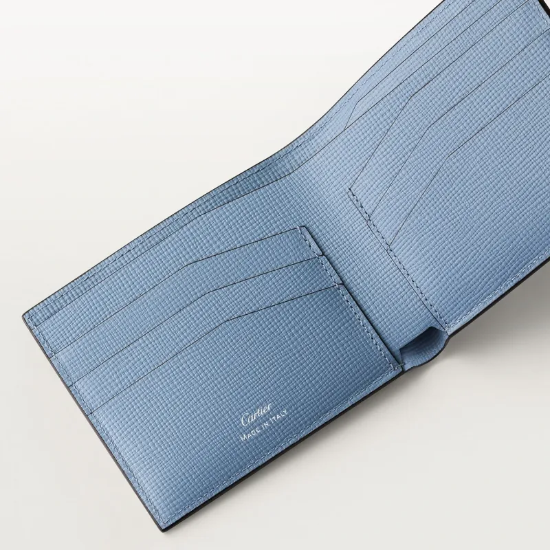 CARTIER Cow Leather Wallet Unisex Blue-3