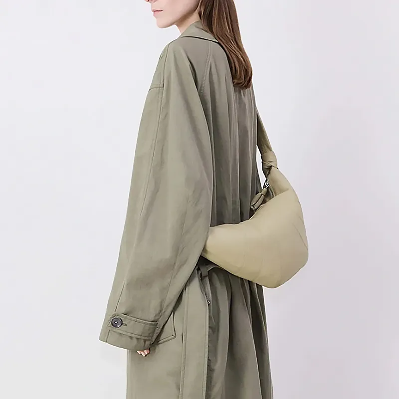 Lemaire Soft Grain Leather Cow Leather Croissant Bag, Shoulder Bag, Crossbody Bag Medium Size Women's Sage Green-4