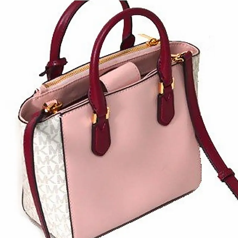 MICHAEL KORS Carolyn Crossbody Bags Handbags Women's Light Monogram & Pink & Burgundy-4