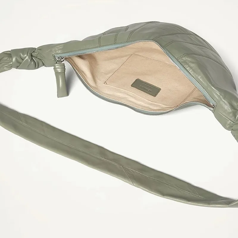 Lemaire Croissant Series Sheepskin Goat Horn Bag Slogan Bag Handbag Shoulder Bag Medium Size Women's Fence Green-2