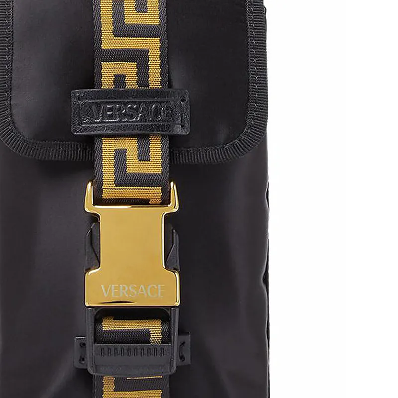 FANSIZHE VERSACE Cow Leather Decoration Cell Phone Pouch Clutch Mini Men's Black-3