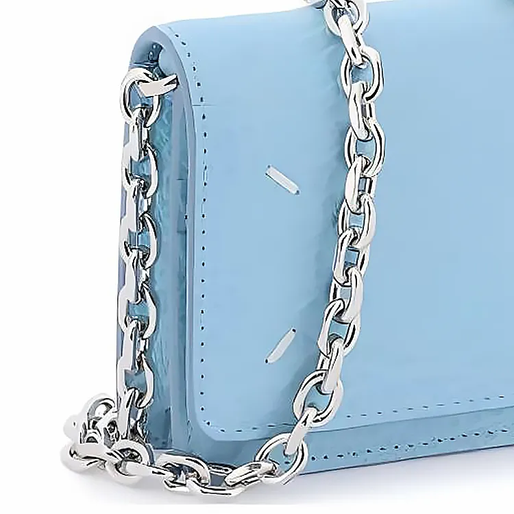 Maison Margiela Grain Calfskin Shoulder Bag, Crossbody Bag, Wallet Women's Blue-3