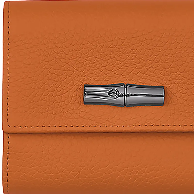 LONGCHAMP Roseau Essential Cow Leather Wallet Women's Orange-3