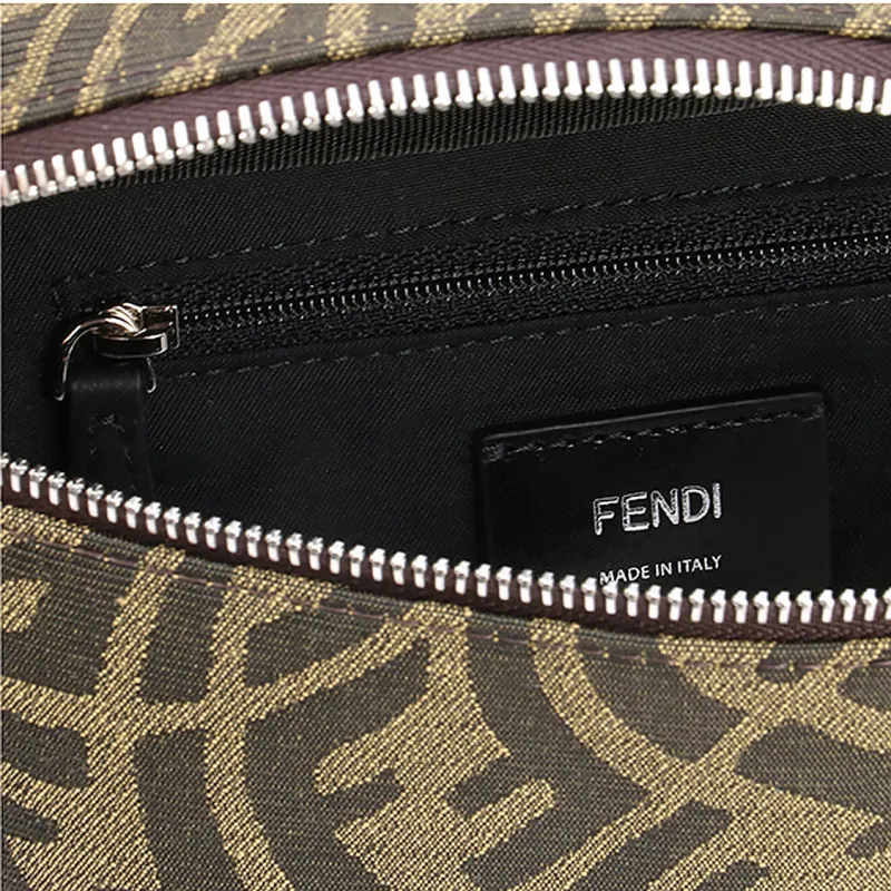 FENDI Polyester Cow Leather Cotton Canvas Bag Sling Bag Shoulder Bag Crossbody Bag Fanny Pack Kids' Brown-4