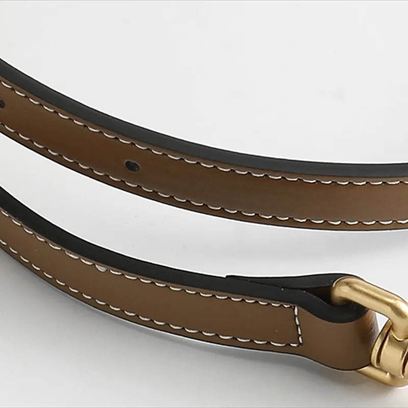 Luxury Care Artisan Workshop Cow Leather Shoulder Strap Bag Accessory Bag Strap Unisex Brown-3