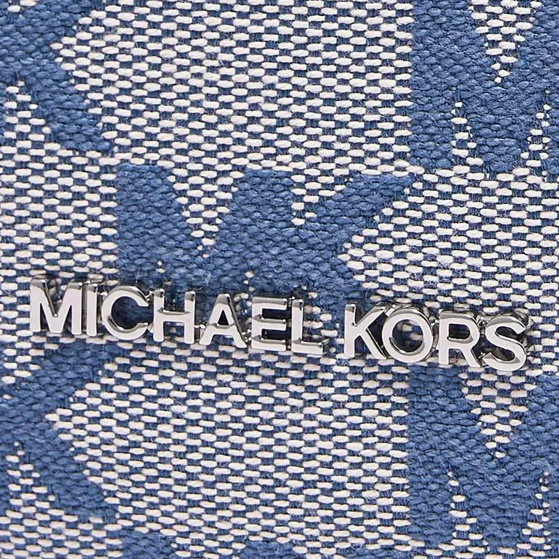 MICHAEL KORS Artificial Leather, Fabric Crossbody Bag Small Size Women's Denim Blue/White-4