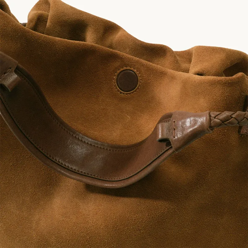 Songmont Suede Shoulder Bag, Crossbody Bag, Handbag Trumpets Unisex Sand Dusk Brown+Endless Charm Bag Charm-3
