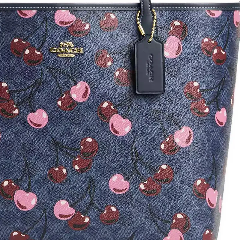 COACH City Coated Canvas Tote Bag, Shopping Bag, Shoulder Bag Large Size Women's Denim Blue-4