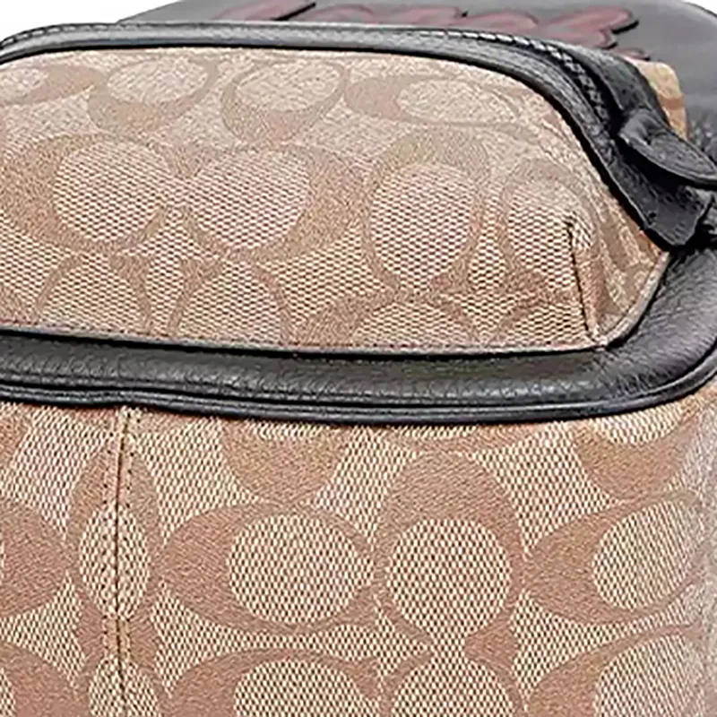 COACH Graham Canvas Artificial Leather Crossbody Bag Medium Size Women's Black & Multicolor-3