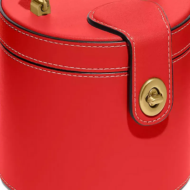 COACH Jewelry Bo Glove Tanned Leather Jewelry Box Makeup Bag Women's Red-4