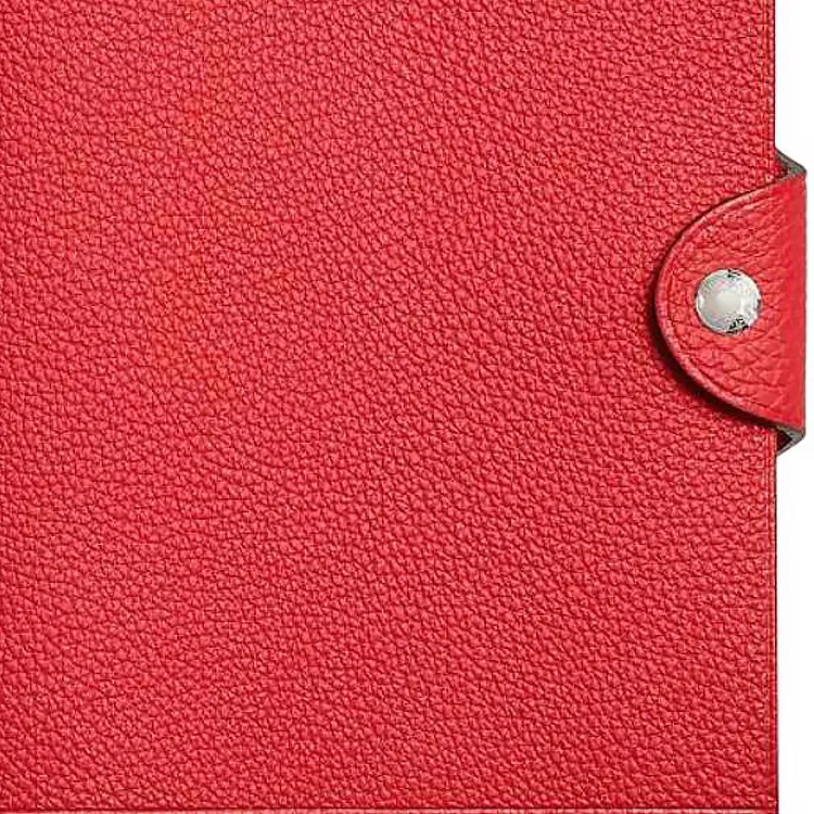 HERMES Ulysse Togo Calfskin Wallet Small Size Women's 9T Capucine Orange Red-2