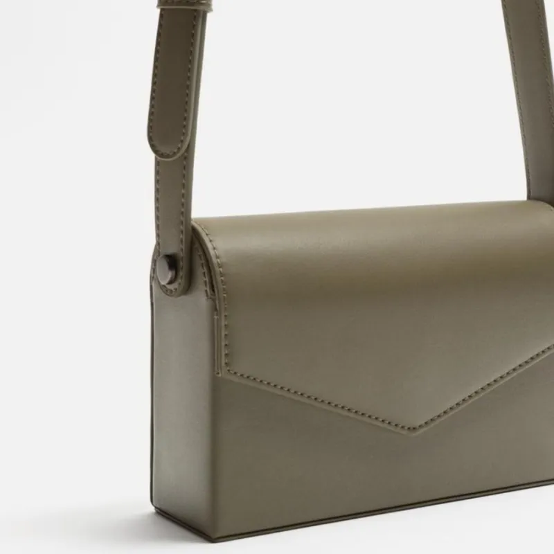 ZARA Polyurethane Shoulder Bag Crossbody Bag Mini Men's Olive Green-4