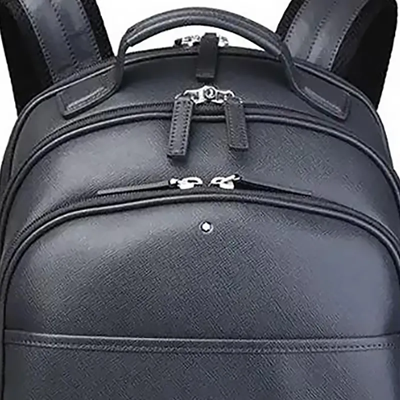 MONTBLANC Meisterstuck Cow Leather Backpack Small Size Men's Gray-4