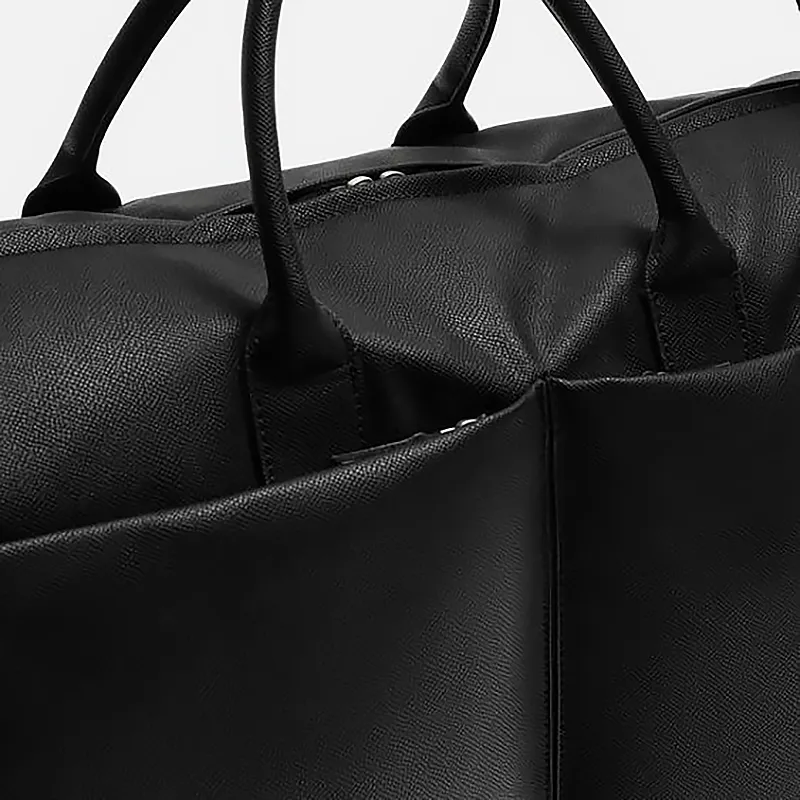 ZARA Polyurethane One Shoulder Crossbody Portable Travel Bag Men's Black-4