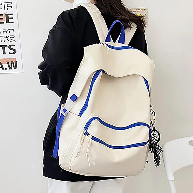 H YXIANG Nylon Backpack Regular Unisex White&Red/Red&Blue/Black-4