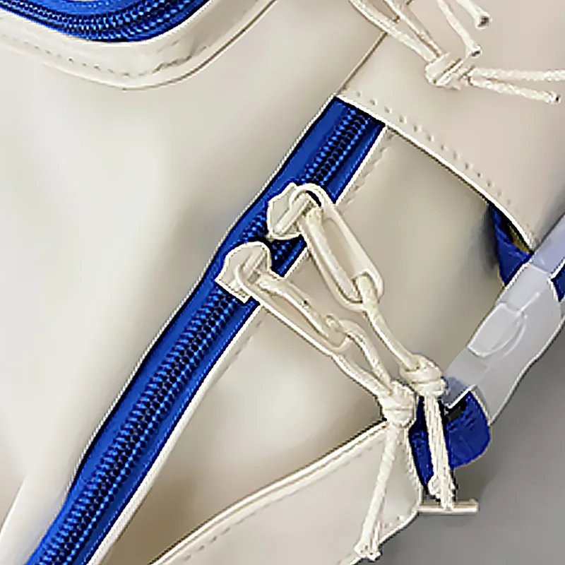 H YXIANG Nylon Backpack Regular Unisex White&Red/Red&Blue/Black-3