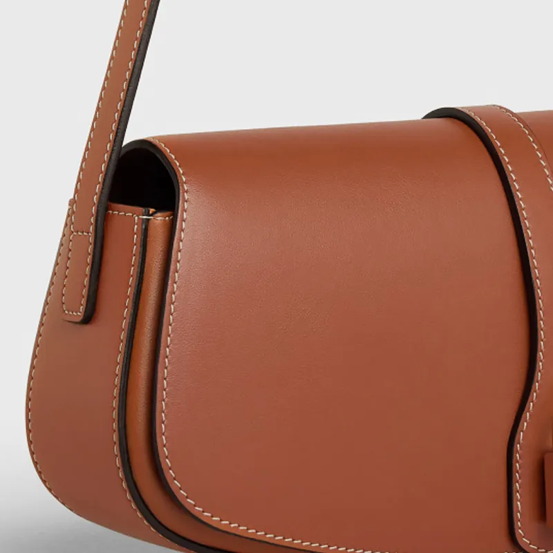 CELINE Tabou Cow Leather Shoulder Bag, Handbag, Shoulder Bag Women's Tawny/Caramel-3