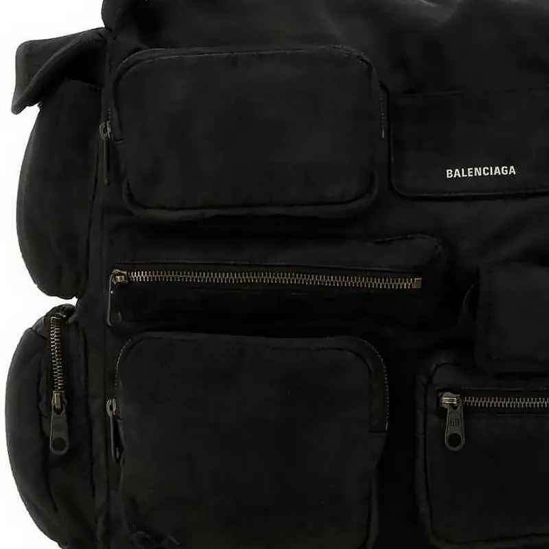 Balenciaga Superbusy Canvas Bag Handbag Shoulder Bag Large Size Men's Black-3