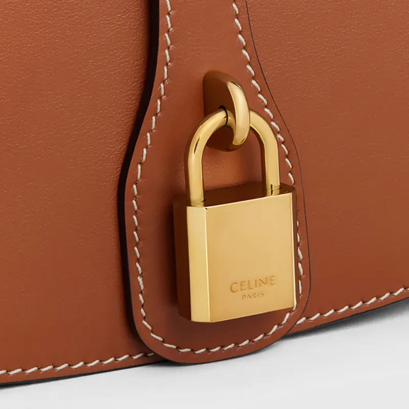 CELINE Tabou Cow Leather Shoulder Bag, Handbag, Shoulder Bag Women's Tawny/Caramel-4