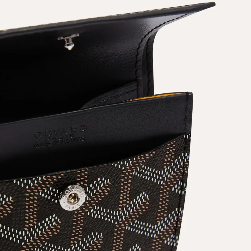 GOYARD MARIGNY Canvas With Leather Coin Purse Women's Black-2
