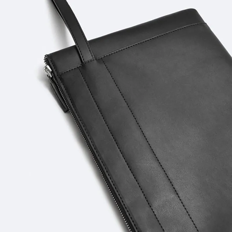 ZARA PU Polyurethane Envelope Bag Clutches Regular Men's Black-3