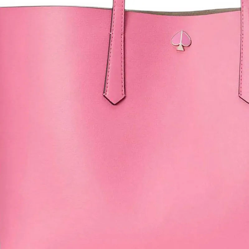 Kate Spade Cross Stitch Leather Tote Bag Shopping Bag Handbag Women's Loco Pink-4