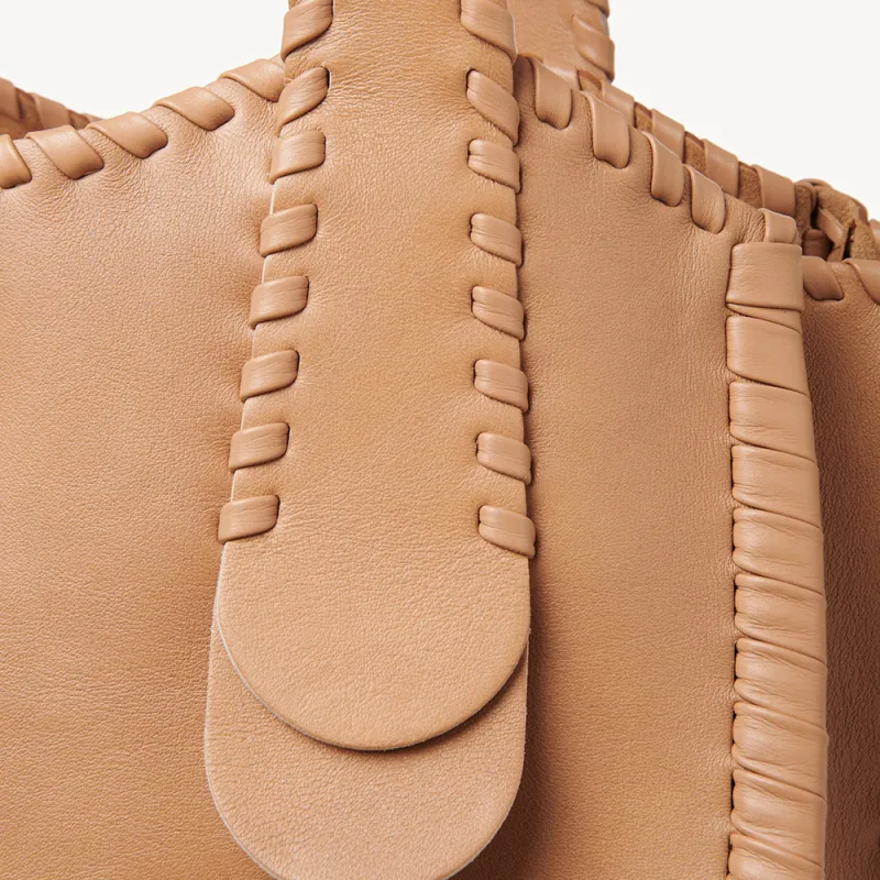 Chloe Mony Calfskin Tote Bag, Shopping Bag, Shoulder Bag, Handbag Tubas Women's Light Brown Umber-2