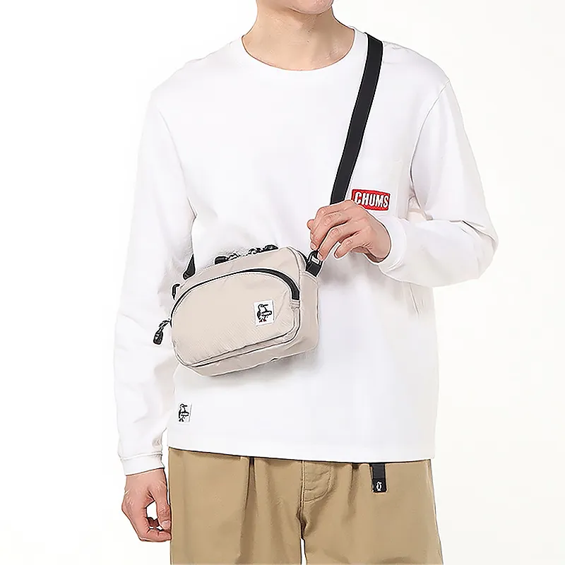 CHUMS Polyester Shoulder Bag Unisex Beige-4