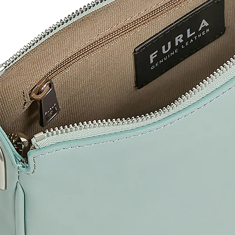 Furla Moon Natural Cow Leather Shoulder Bag, Crossbody Bag, Handbag Small Size Women's Mint Green-2