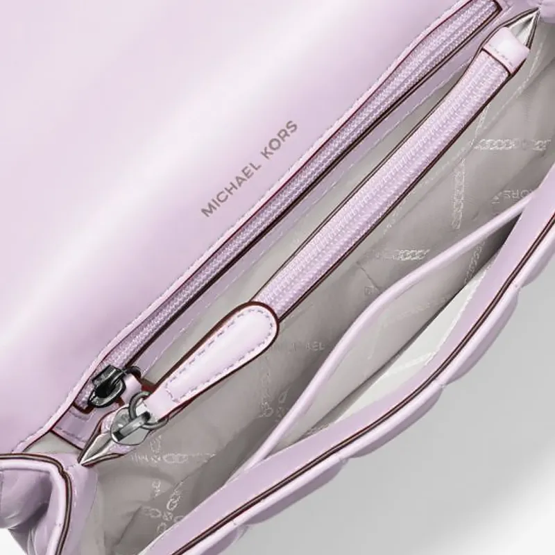 MICHAEL KORS Soho Sheepskin Crossbody Bag, Shoulder Bag Large Size Women's Light Purple-3
