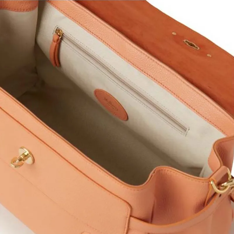 Mulberry Leather, Cow Leather Handbag Medium Size Women's Orange-3