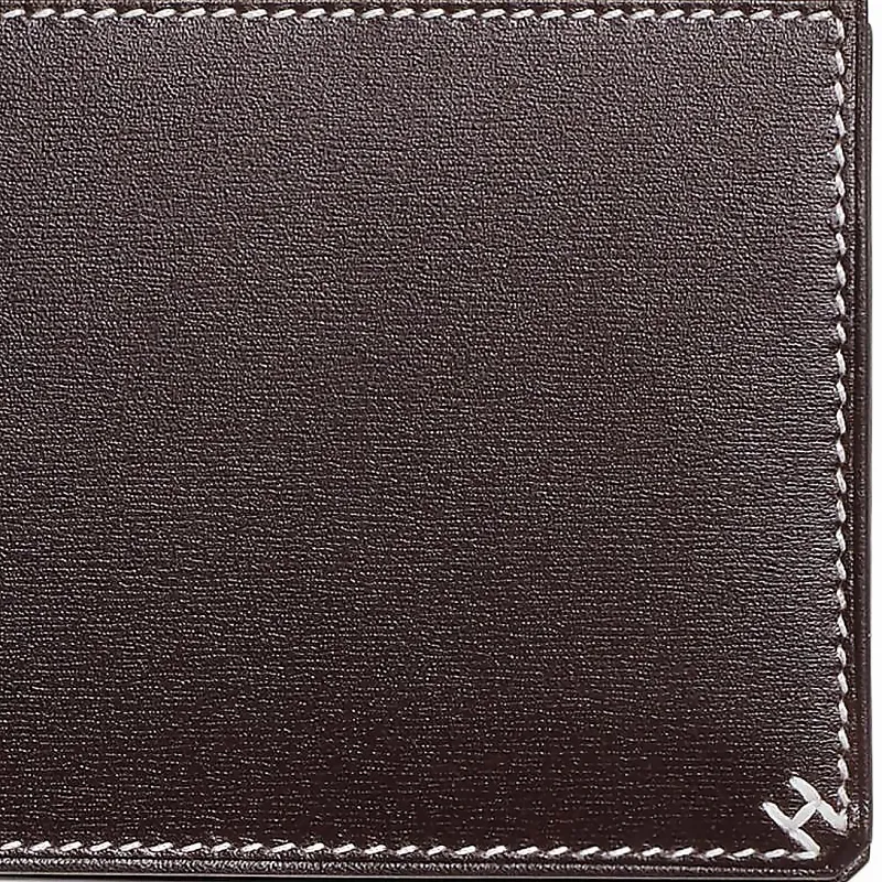 HERMES Box Leather Card Holder Women's 47 Chocolate-3