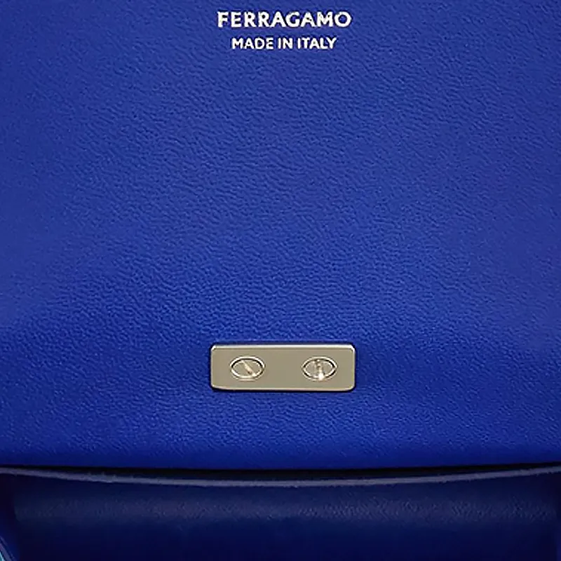 FERRAGAMO Calfskin Card Holder Women's Lime Green/Blue-4
