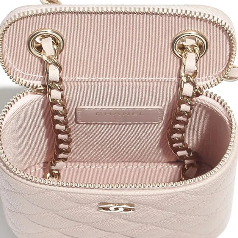 CHANEL Calfskin With Gold Tone Metal Shoulder Bag Trumpets Women's Light Pink-3