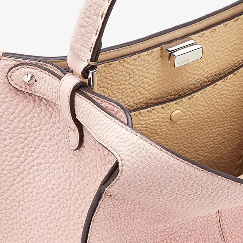 FENDI Cow Leather Tote, Handbag, Shoulder Bag Medium Size Women's Light Pink-4