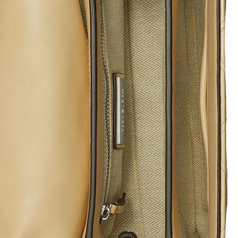 TORY BURCH Fleming Patent Leather With Nappa Leather Crossbody Bag, Shoulder Bag Trumpets Women's Light Yellow-3