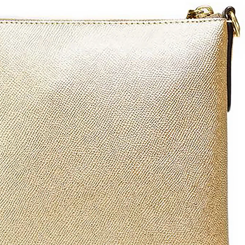 COACH Kitt Leather Messenger Bag, Shoulder Bag Trumpets Women's Champagne Gold-3