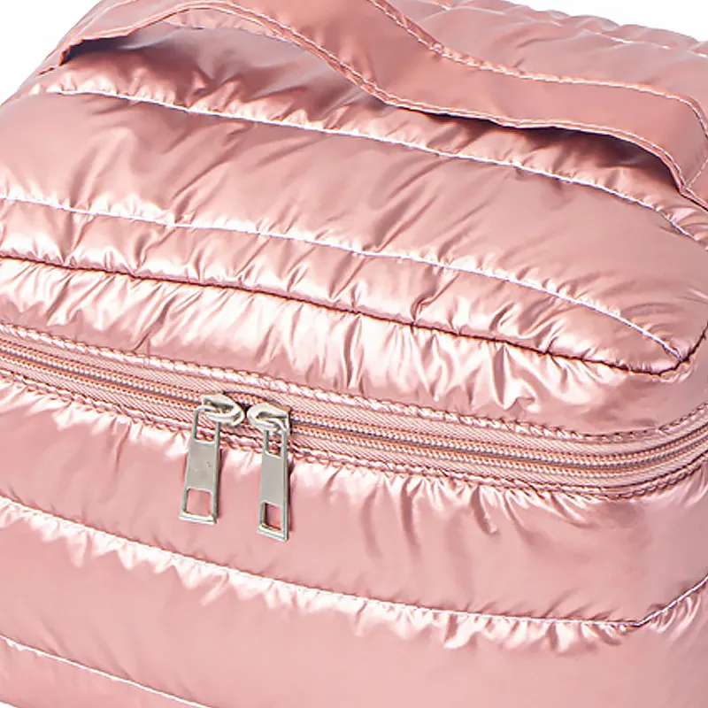ALOENEY Polyester Makeup Bag Women's Bright Pink \ Bright Silver-2