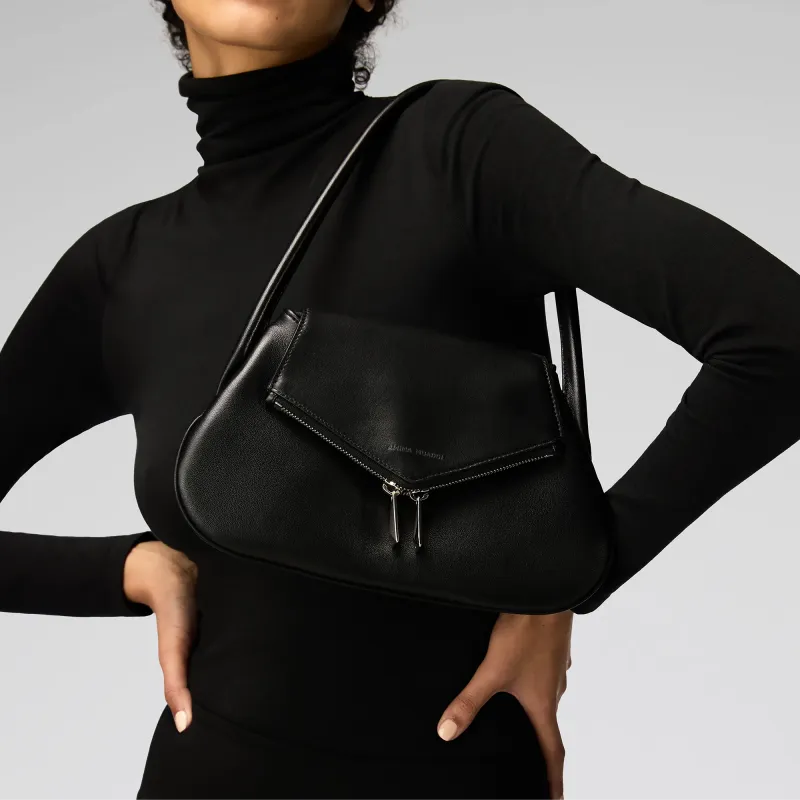 AMINA MUADDI Nappa Leather Handbag Shoulder Bag Women's Black-4
