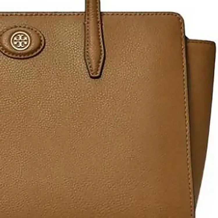 TORY BURCH Litchi Grain Leather Tote Bag, Shopping Bag, Handbag Women's Brown-1