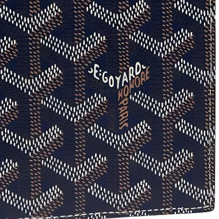 GOYARD Saint-Thomas Canvas With Leather Wallet Unisex Marine Blue-2