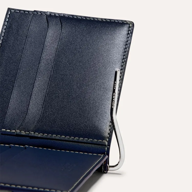 GOYARD Saint-Thomas Canvas With Leather Wallet Unisex Marine Blue-3