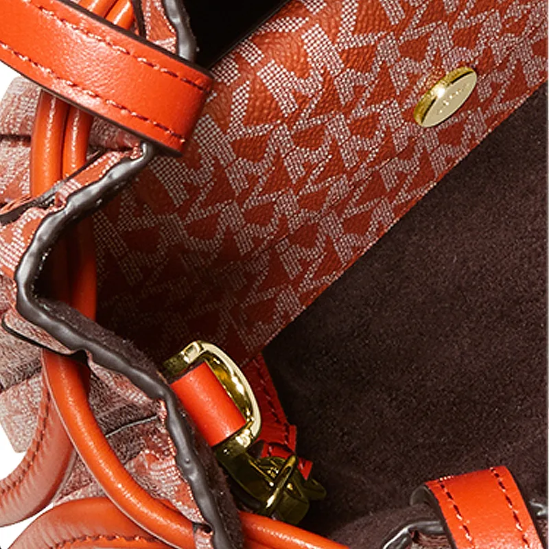 MICHAEL KORS Willa Artificial Leather Tote Shoulder Bag, Crossbody Bag, Handbag Mini Women's Orange Red-3