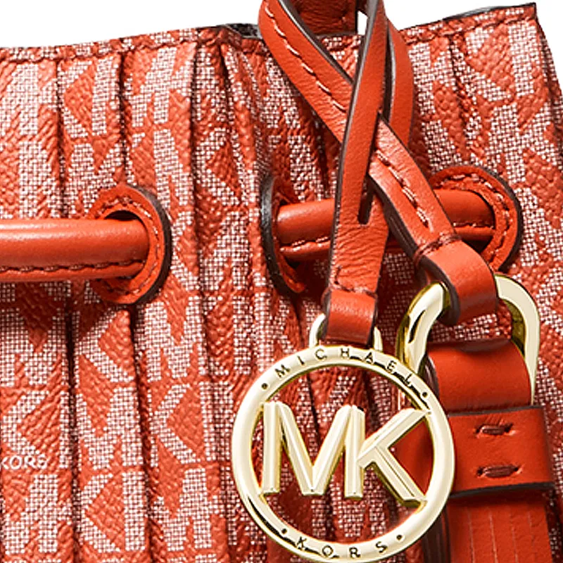 MICHAEL KORS Willa Artificial Leather Tote Shoulder Bag, Crossbody Bag, Handbag Mini Women's Orange Red-2