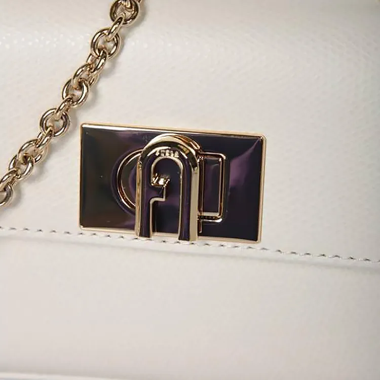 Furla 1927 Collection Leather One Shoulder Handbag Mini Women's White-4