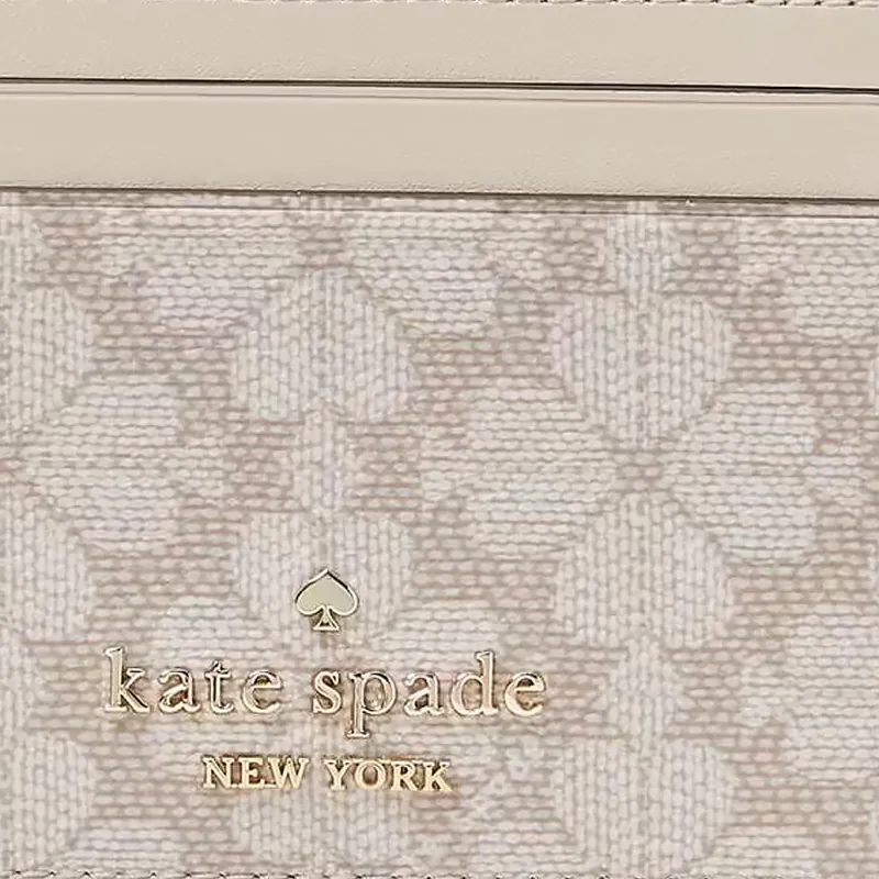 Kate Spade PVC Card Holder Trumpets Women's Dark Beige Multicolor-4