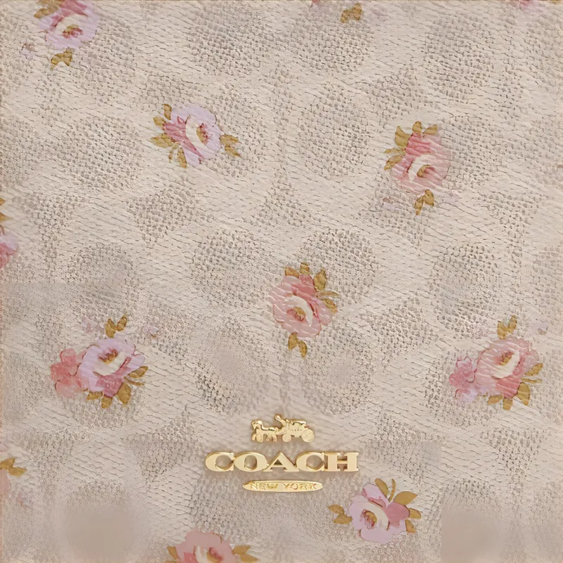 COACH Slim Crossbody Coated Canvas Shoulder Bag, Crossbody Bag Trumpets Women's Gold & Sand-3